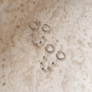 Dottie Double Earring - Silver