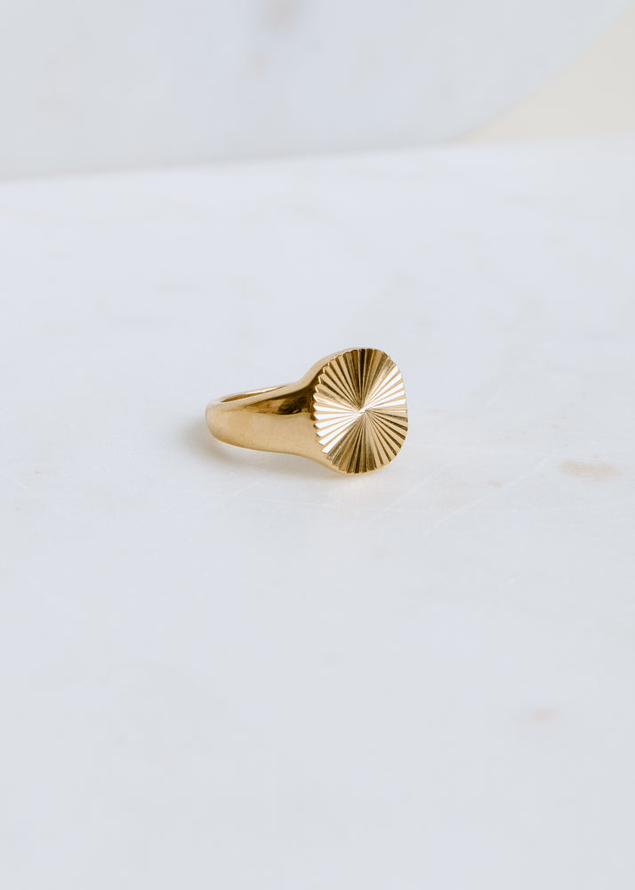 Retro Sunburst Wax Seal Ring